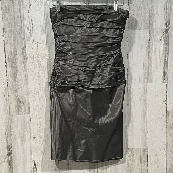 RALPH LAUREN Black Label Silver Grey Strapless Dress Size 4